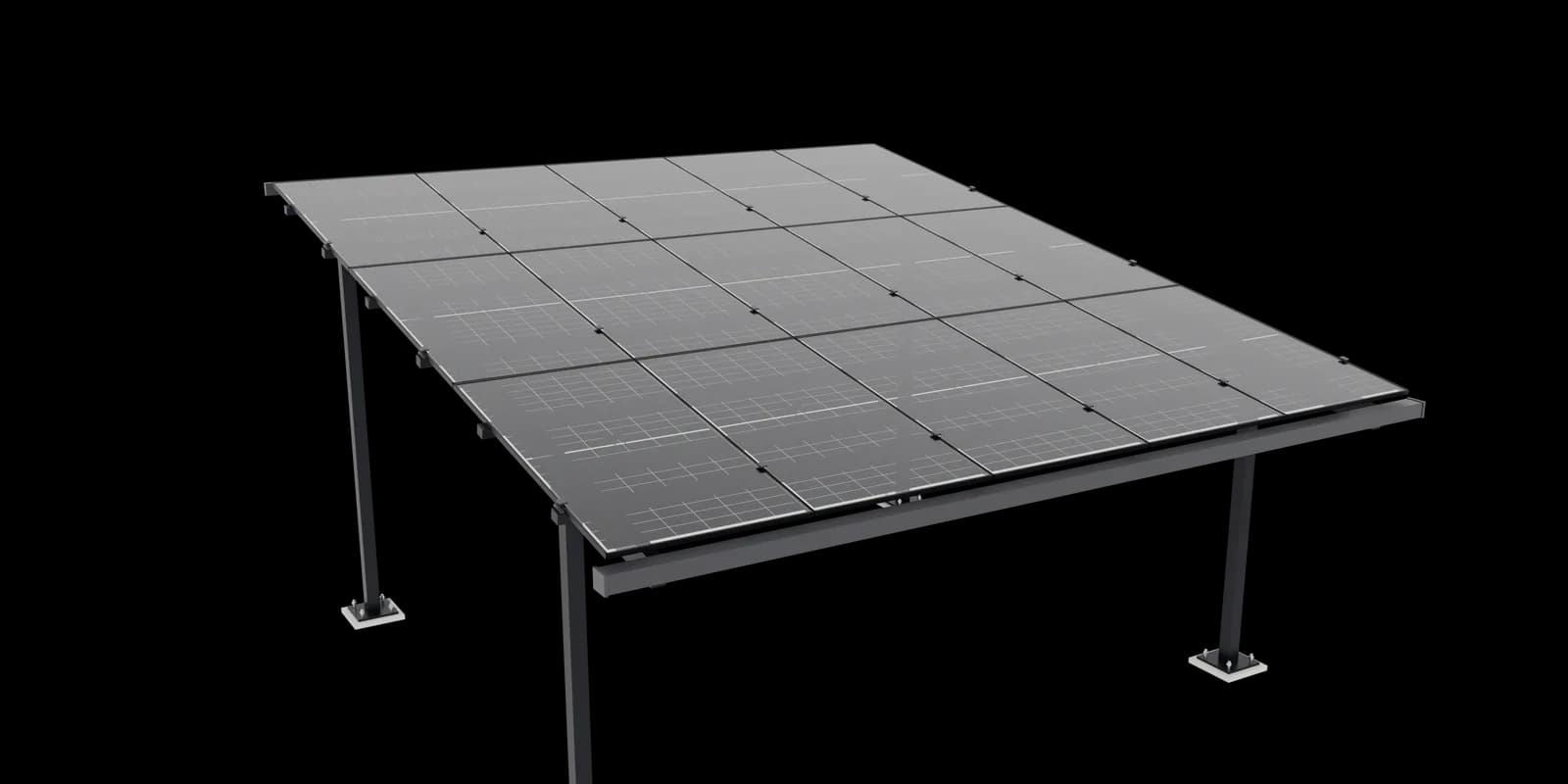 Vela Solar-Carport für Eigenheim mit zurückhaltenden Aluminium-Profilen